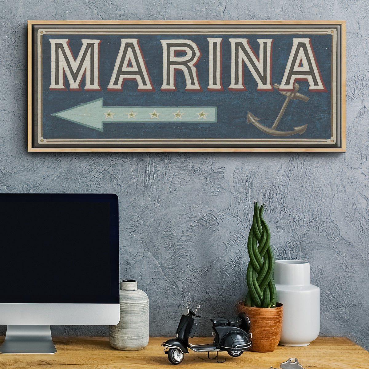 Shoreline Signs II - Floater Framed Canvas Print