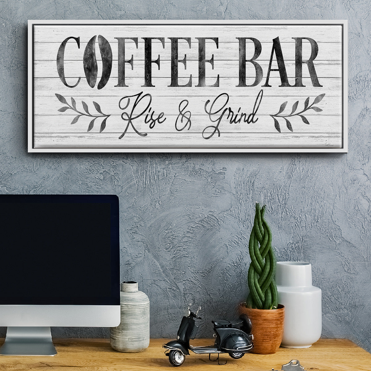 Coffee Bar - Floater Framed Canvas Print