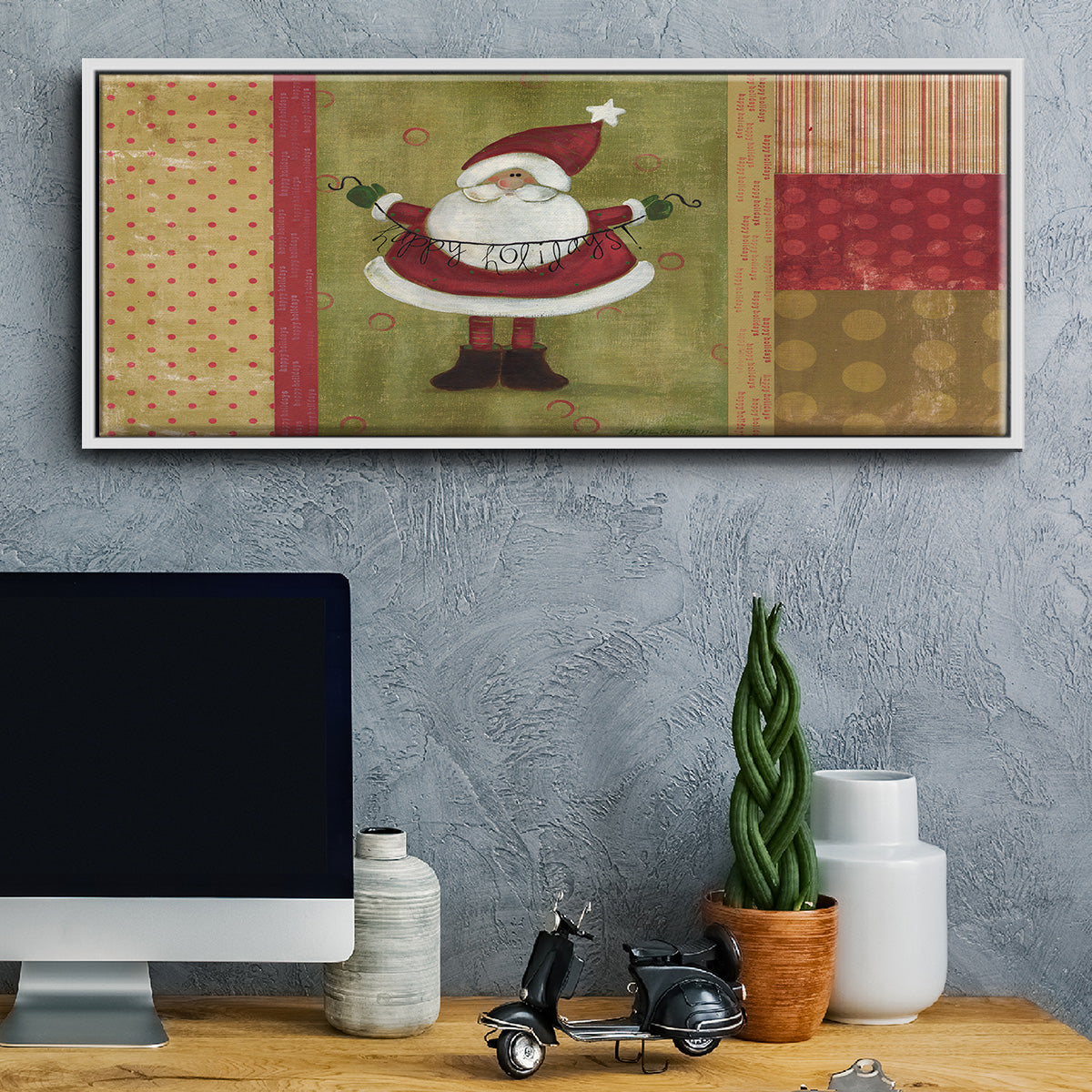 Holiday Santa - Floater Framed Canvas Print