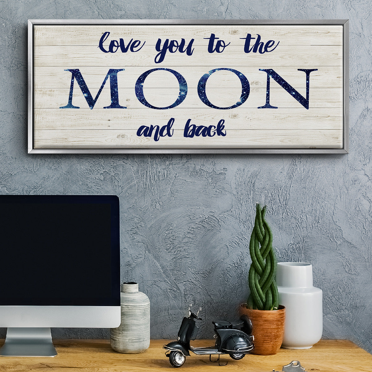 Moon and Back - Floater Framed Canvas Print