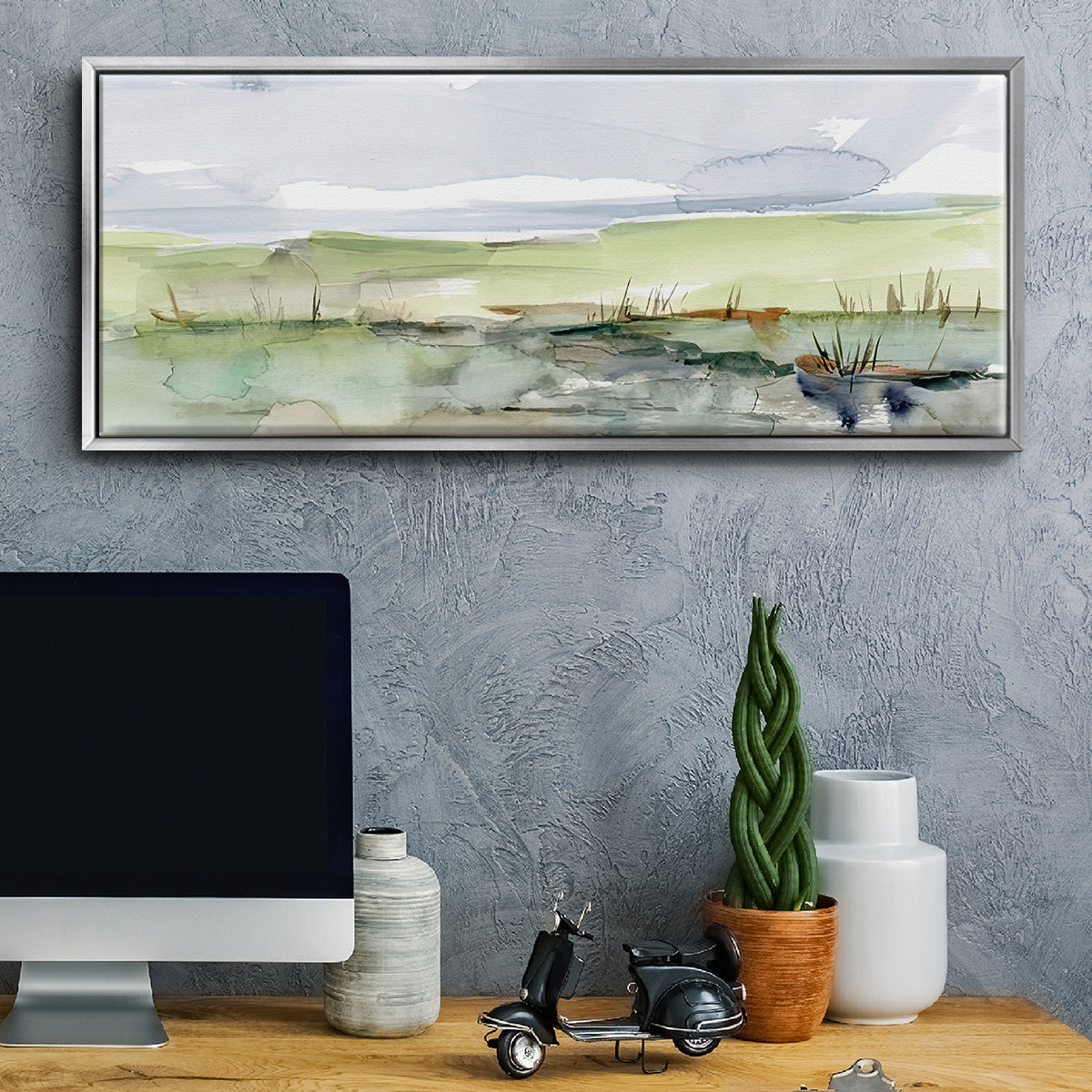 Pastel Inlet II - Floater Framed Canvas Print