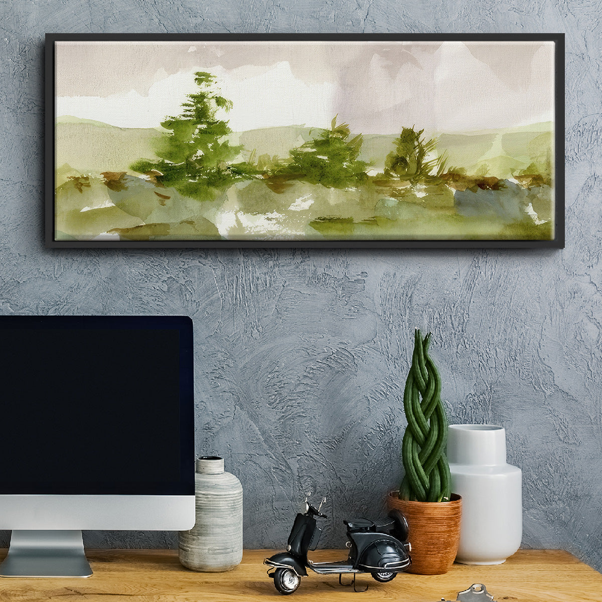 Morning Retreat I - Floater Framed Canvas Print