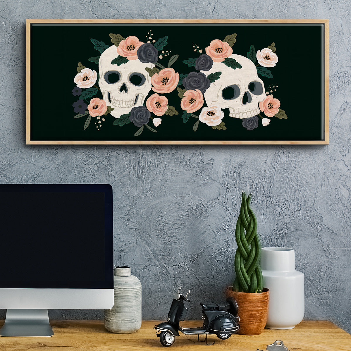 Skull & Snake Collection D - Floater Framed Canvas Print