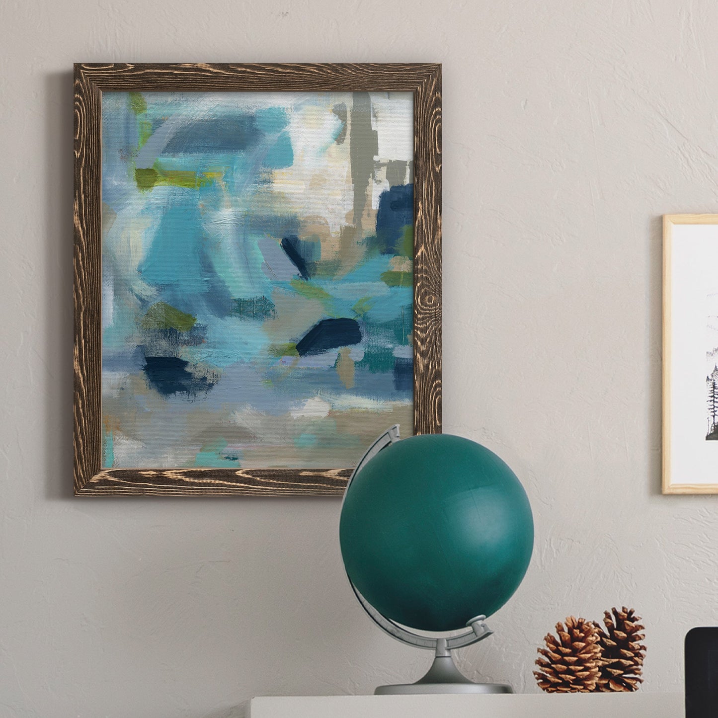 Circle the Beachfront - Barnwood Framed Canvas Print