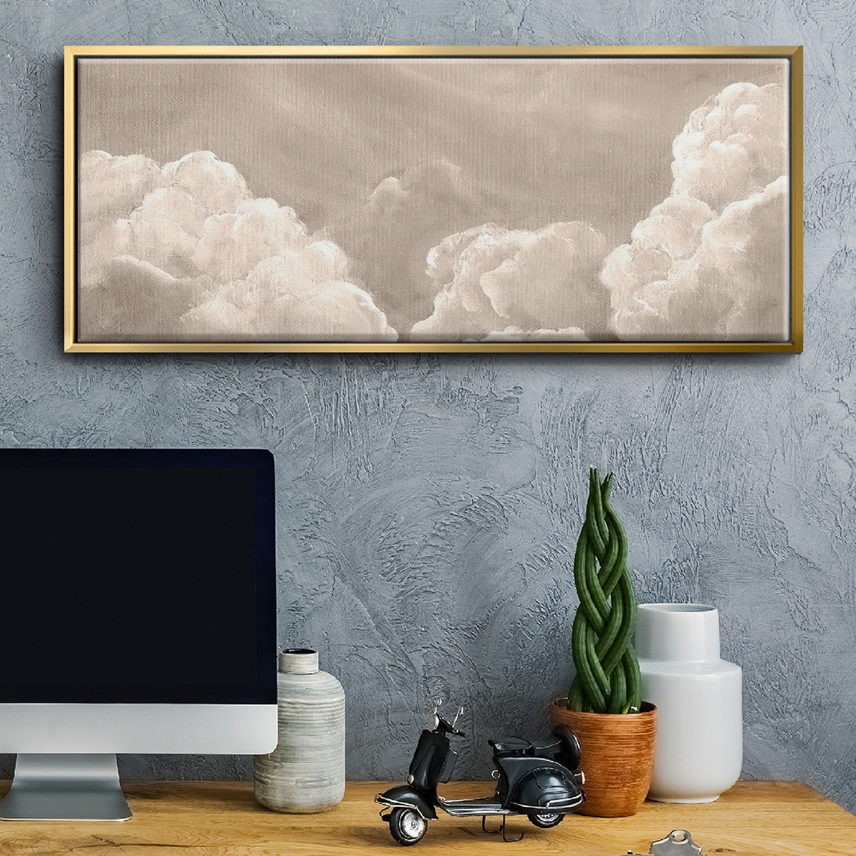 Painted Clouds II - Floater Framed Canvas Print