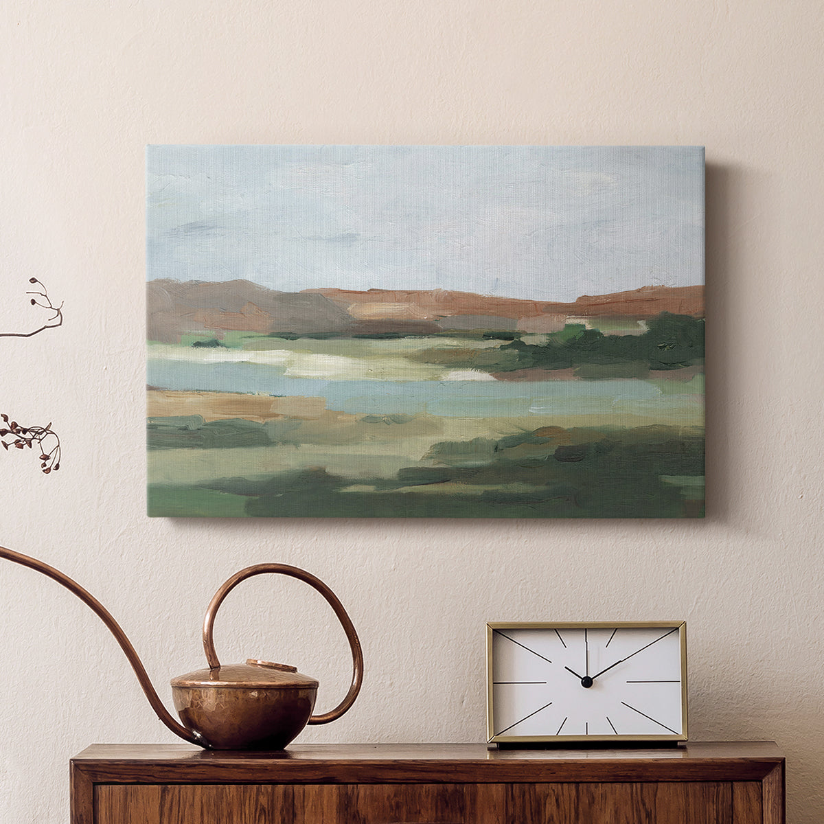 Autumn River Crossing I - Canvas Art Print