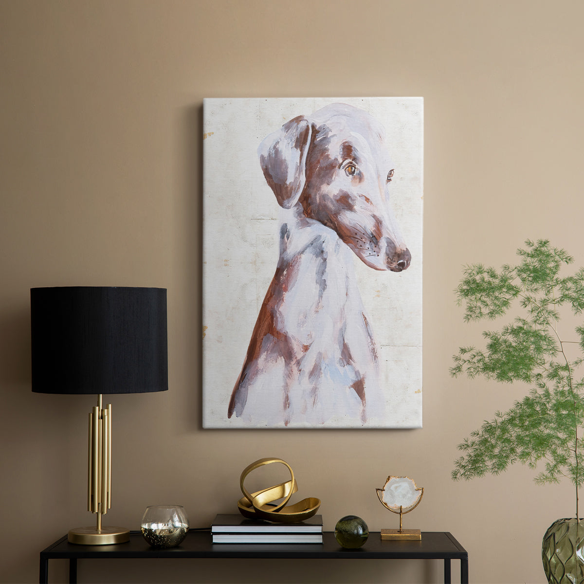 Sitting Dog II - Canvas Art Print