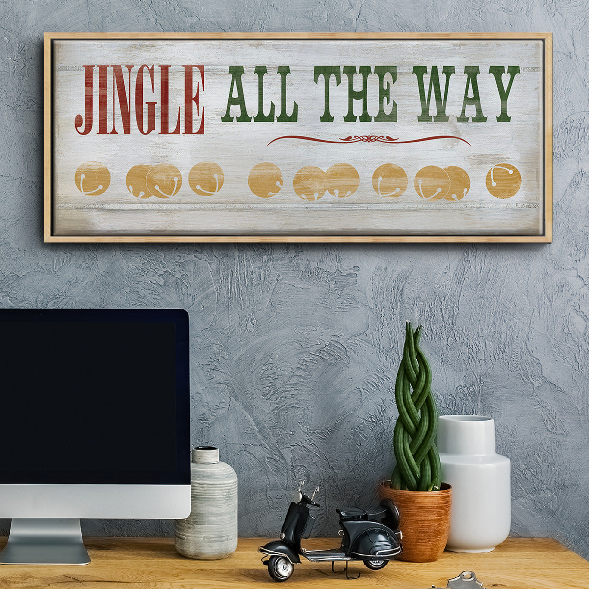 Jingle All the Way - Floater Framed Canvas Print