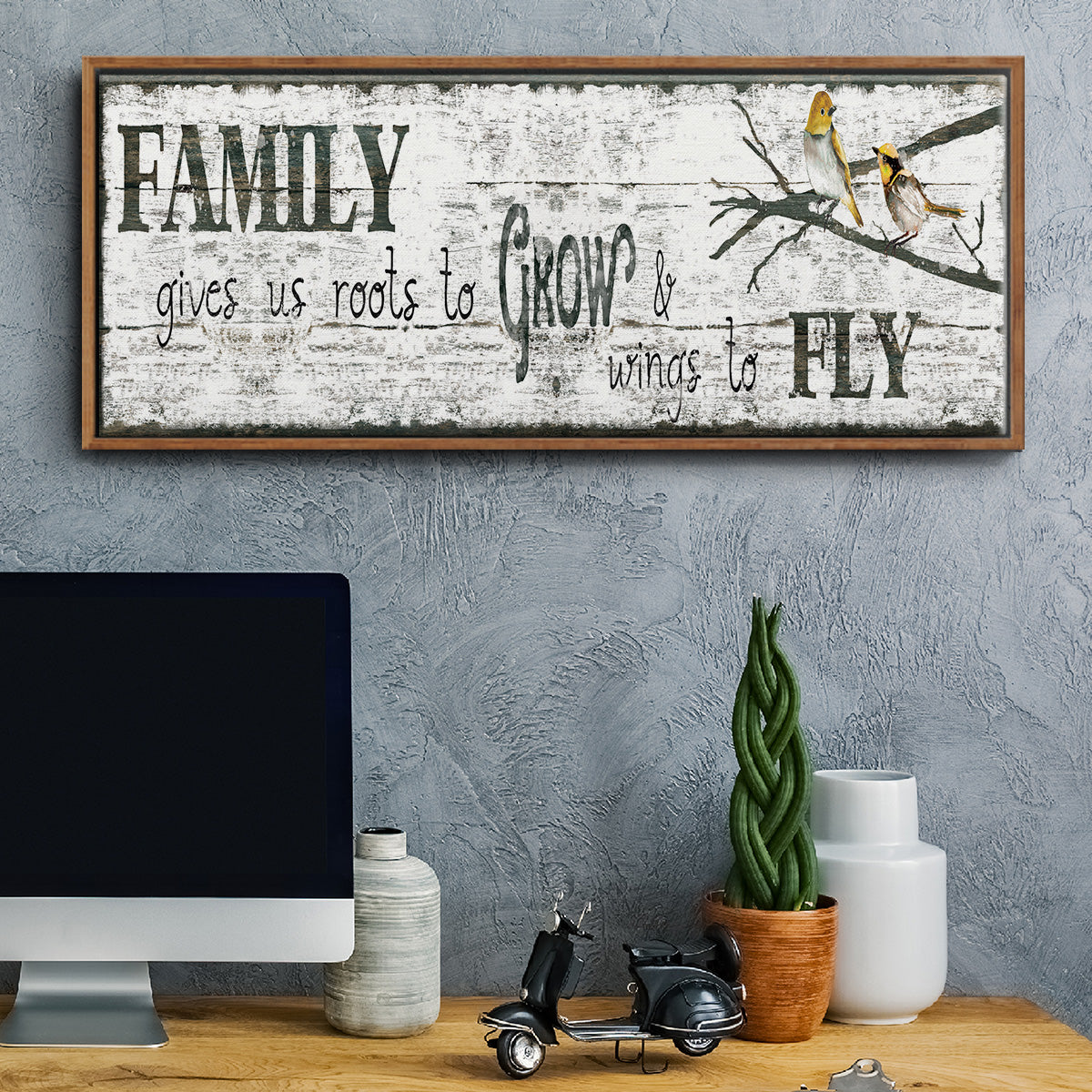 Family Gives Us - Floater Framed Canvas Print