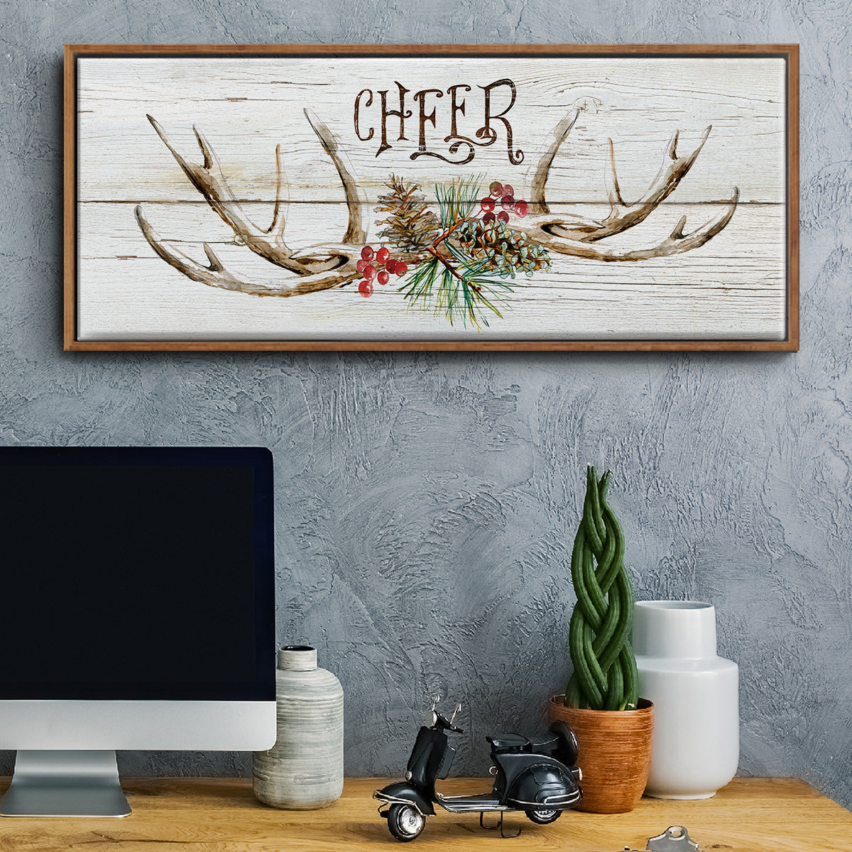 Rustic Cheer - Floater Framed Canvas Print
