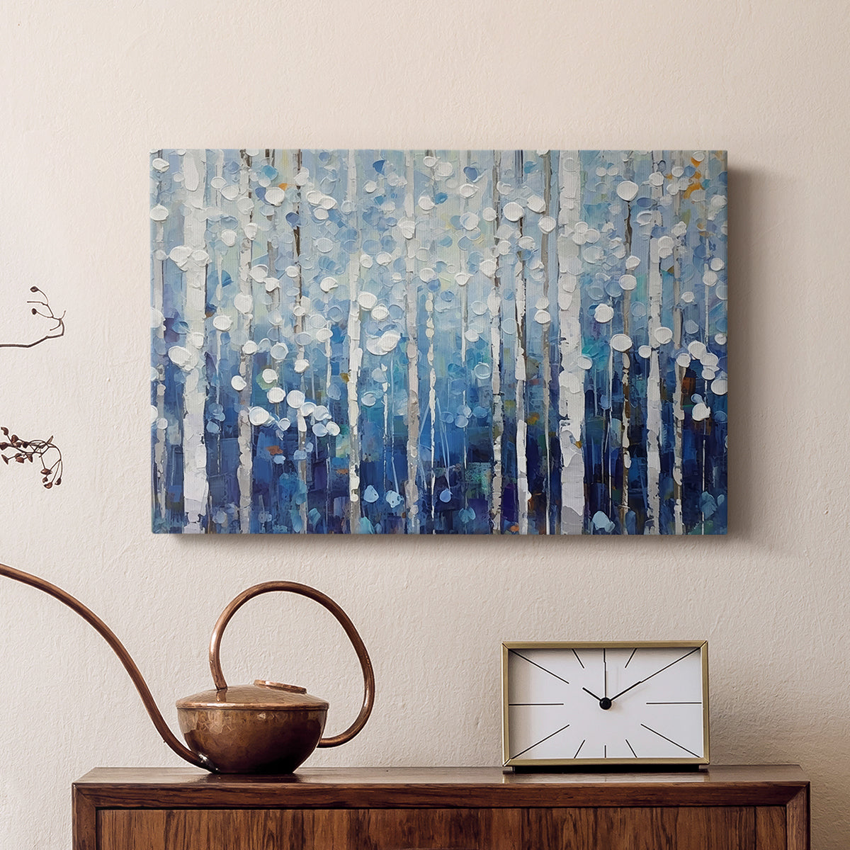 Blue Abstract Forest XXXVIII - Canvas Art Print