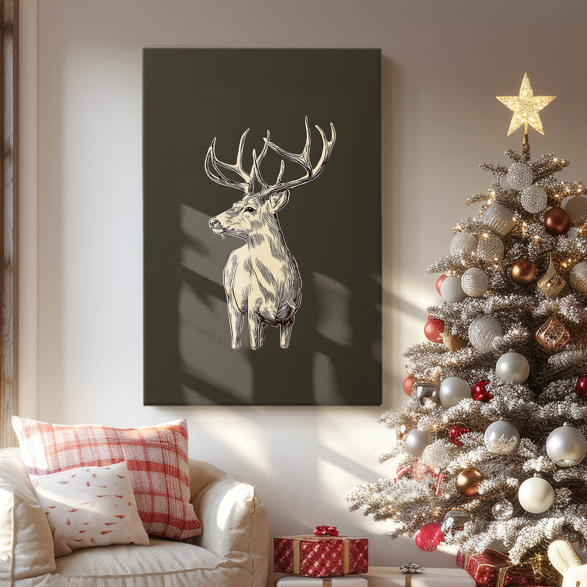 Soft Linen Carol of Pines - Canvas Art Print