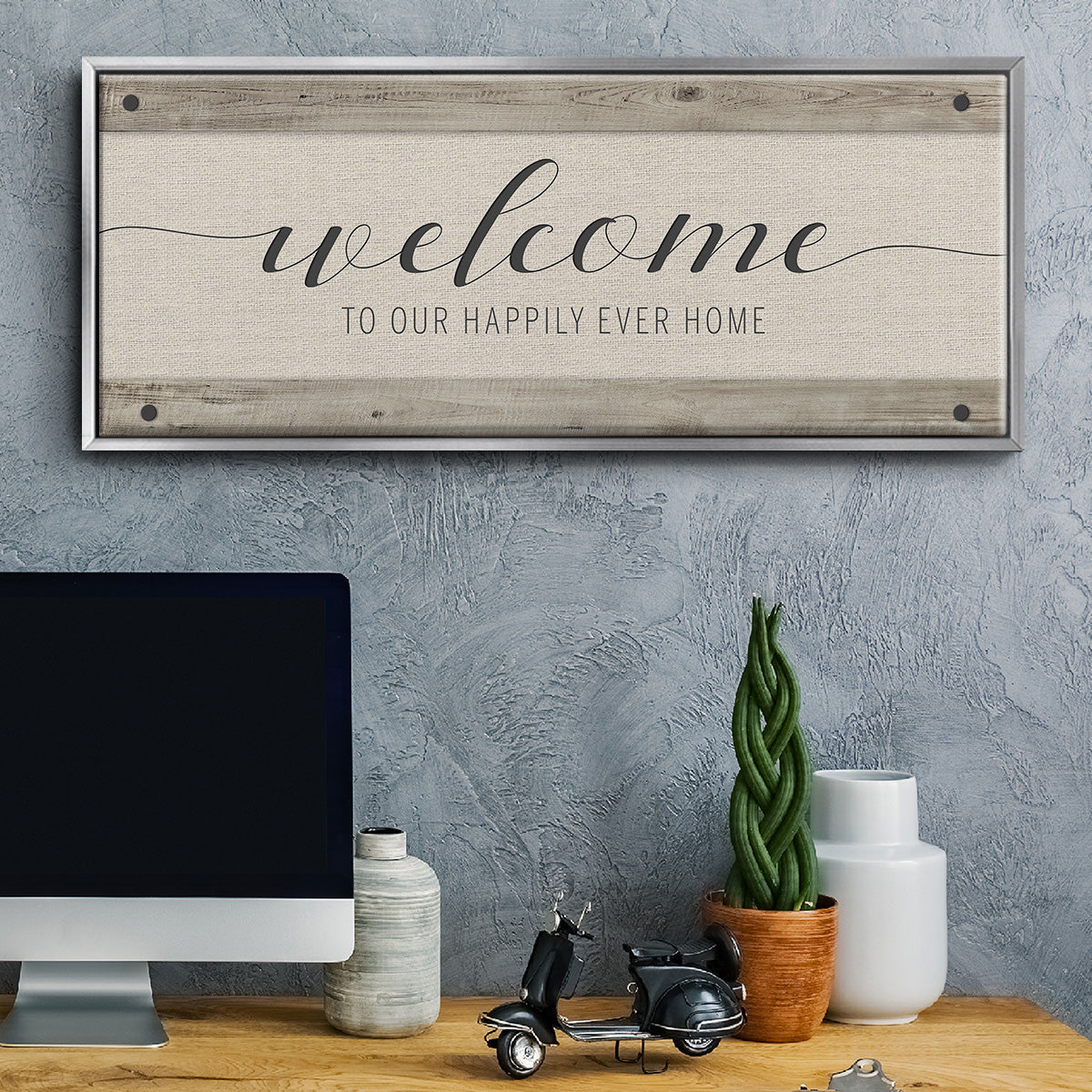 Happily Home - Floater Framed Canvas Print