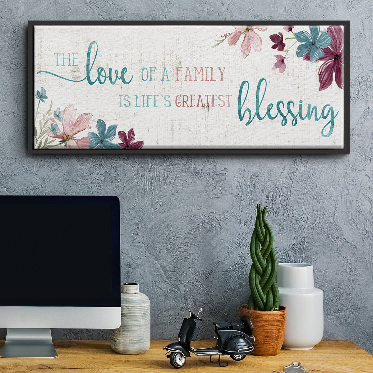 Family Blessing - Floater Framed Canvas Print