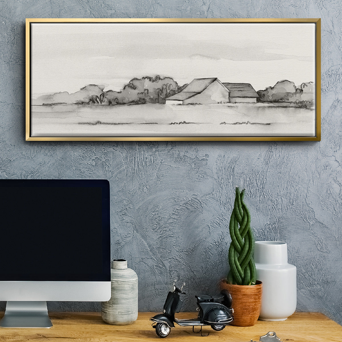 Wyeth Barn II - Floater Framed Canvas Print