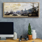 The Port of London, 1871 - Floater Framed Canvas Print