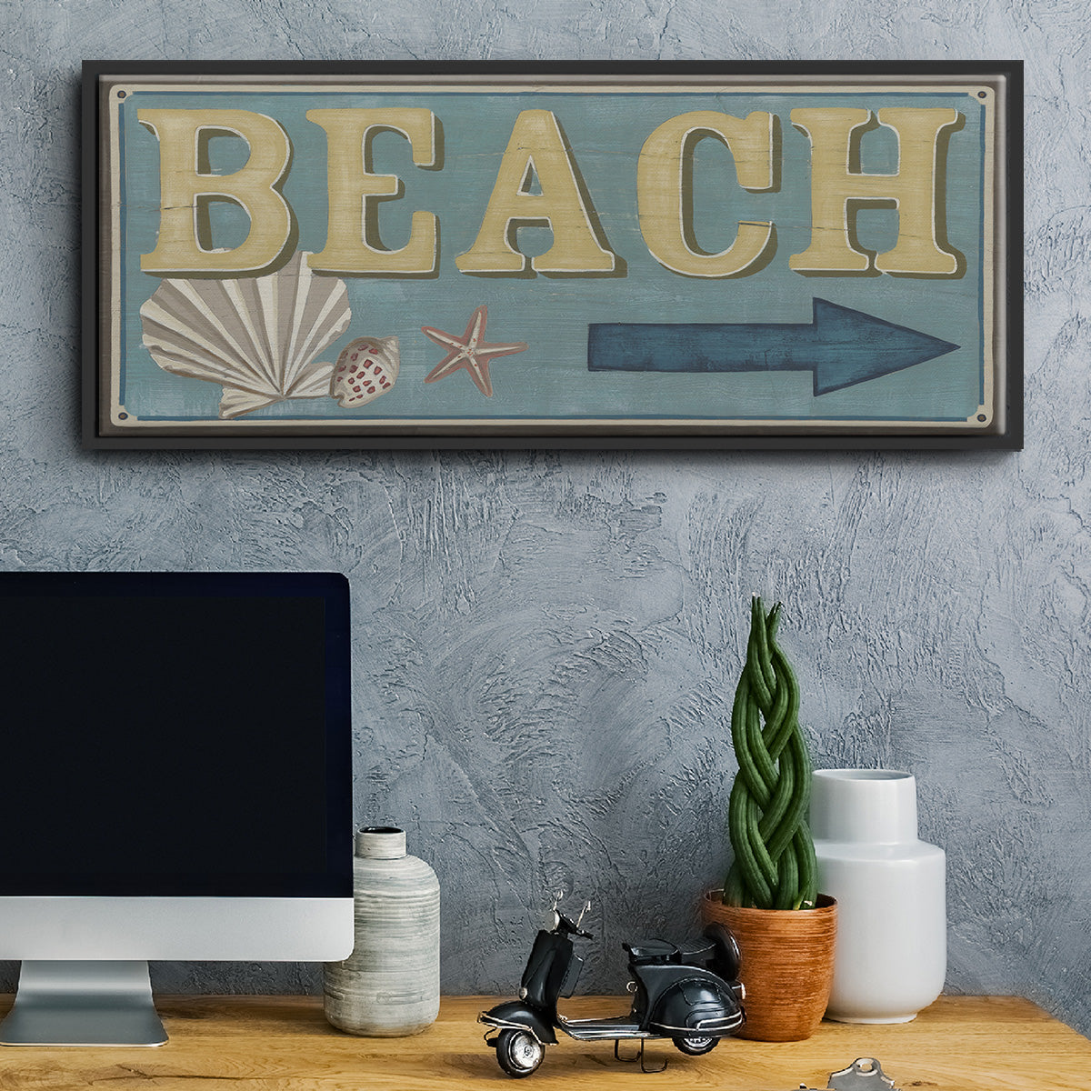 Shoreline Signs III - Floater Framed Canvas Print