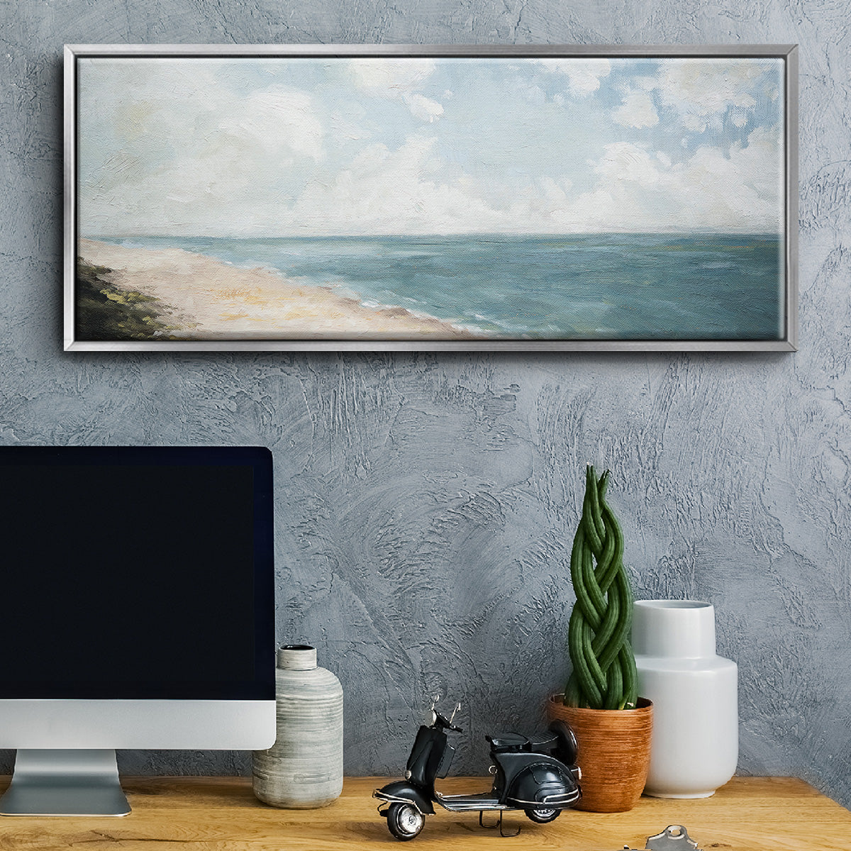 Beach View - Floater Framed Canvas Print