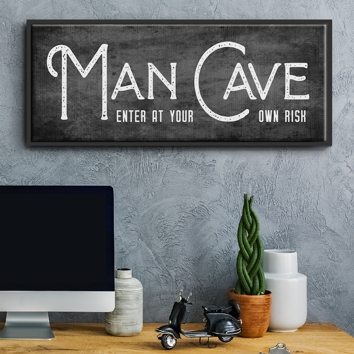 Man Cave - Floater Framed Canvas Print