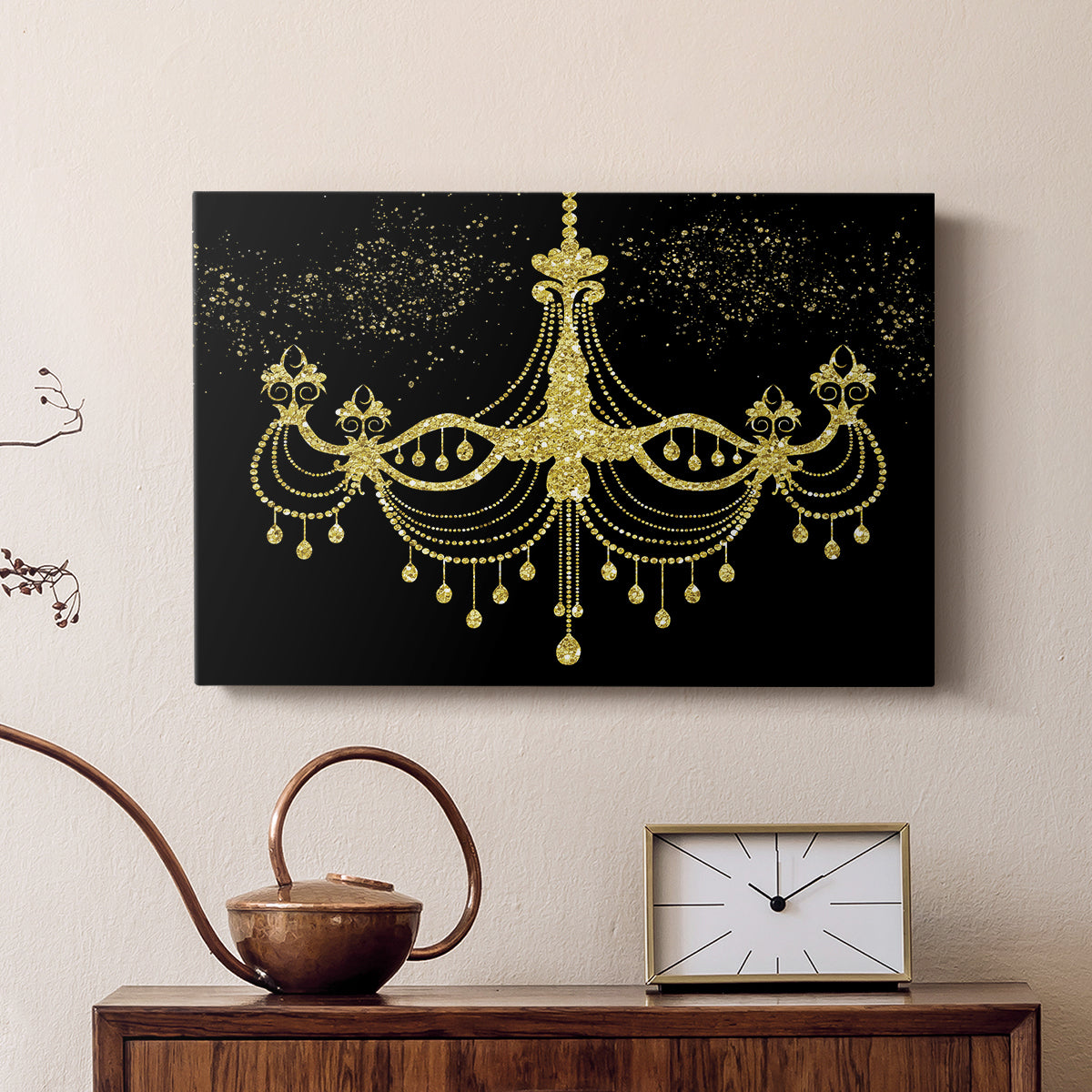 Golden Chandelier - Canvas Art Print