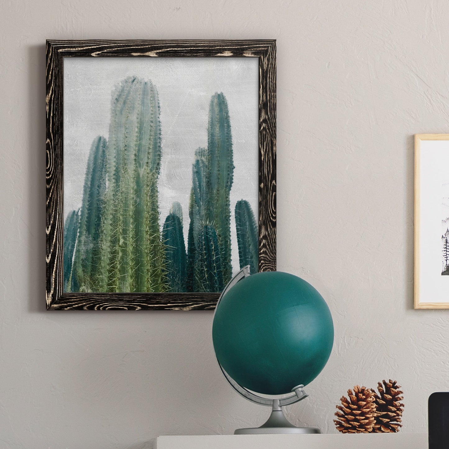 Aruba Cacti I - Premium Canvas Framed in Barnwood - Ready to Hang