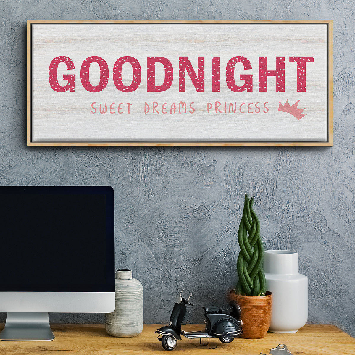 Princess Goodnight - Floater Framed Canvas Print