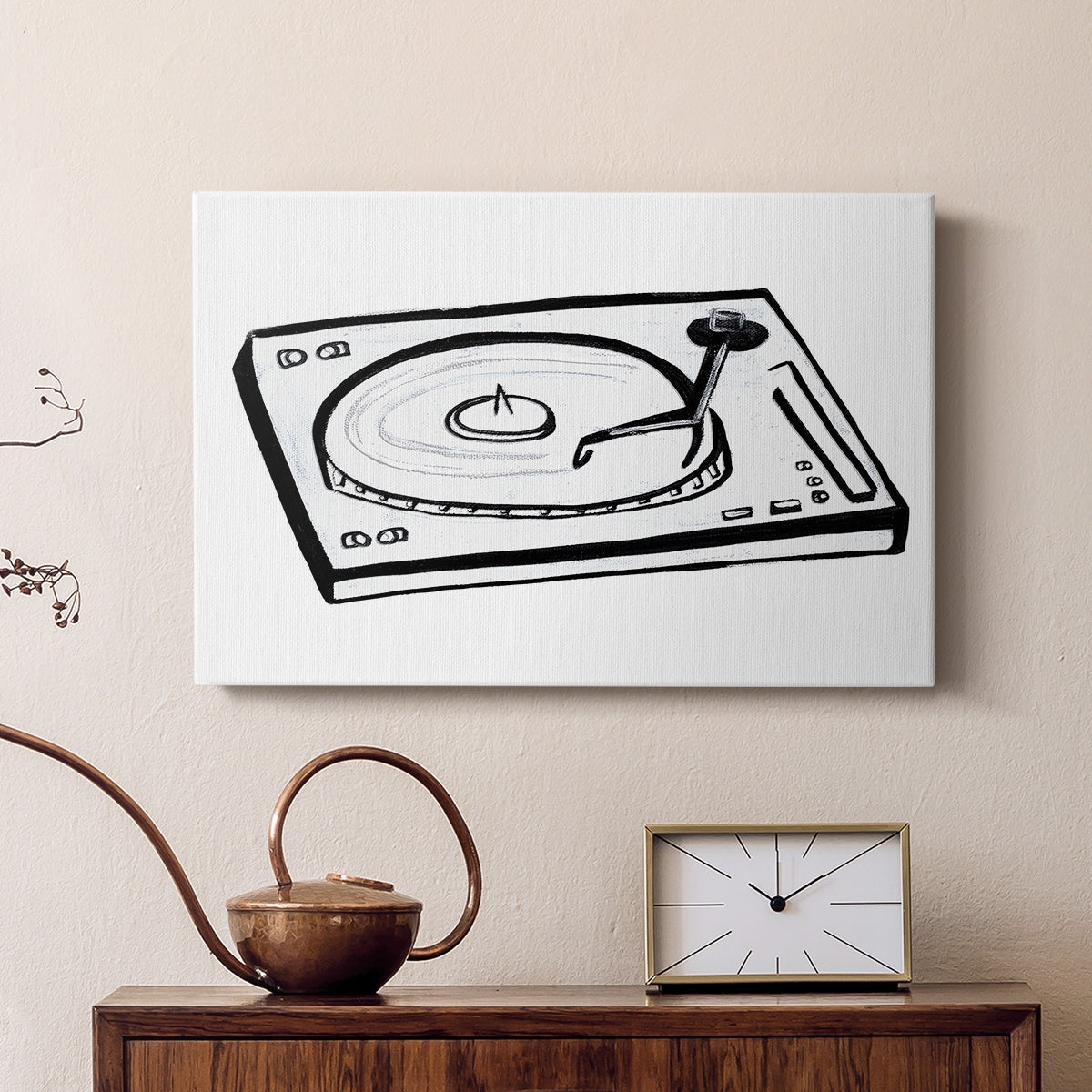 Vinyl Sketch - Canvas Art Print