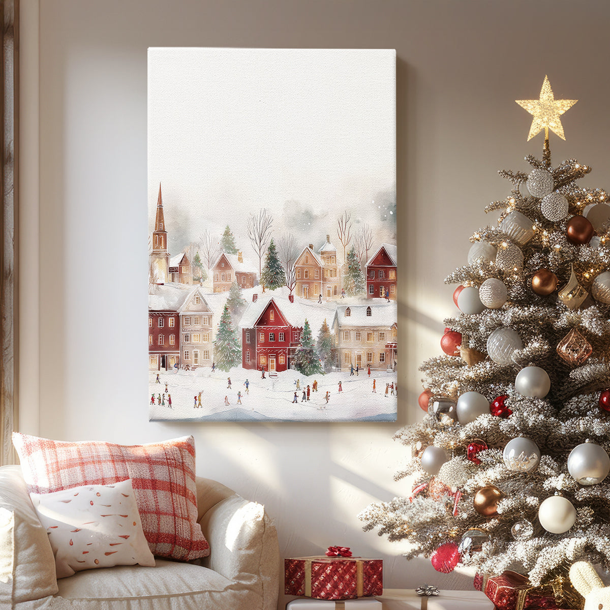 Frostlit Evergreen Green - Canvas Art Print