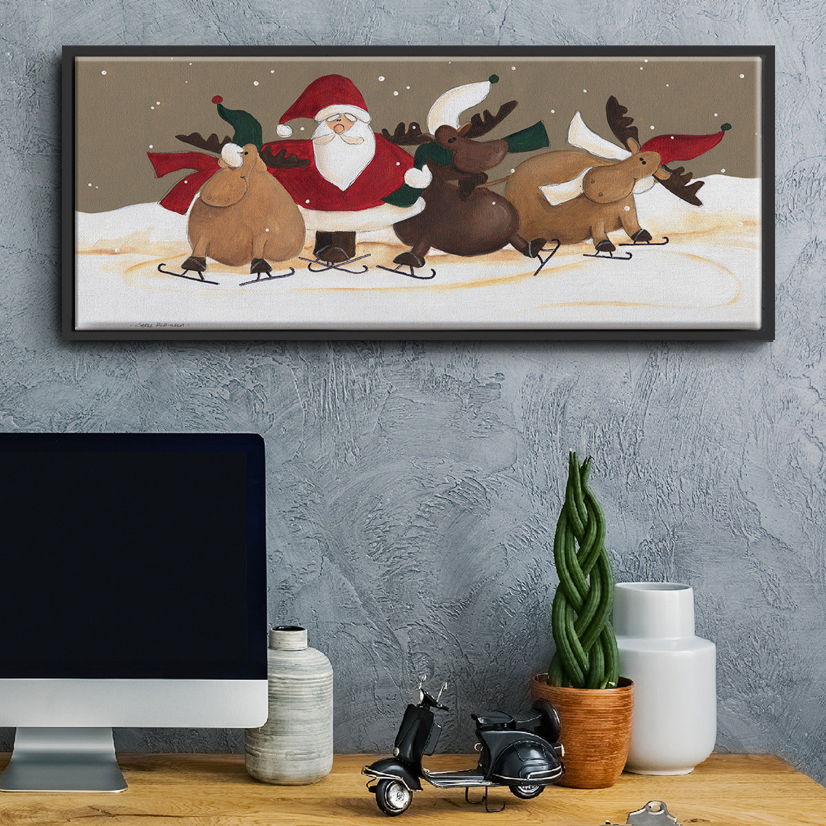 Skater Chorus Line - Floater Framed Canvas Print