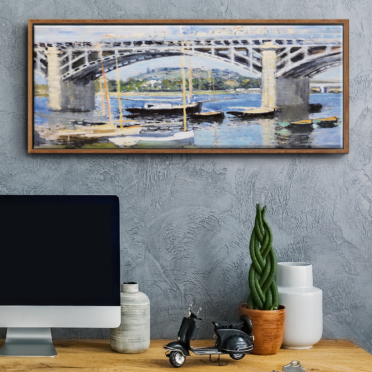 The Bridge Over the Seine, 1874 - Floater Framed Canvas Print