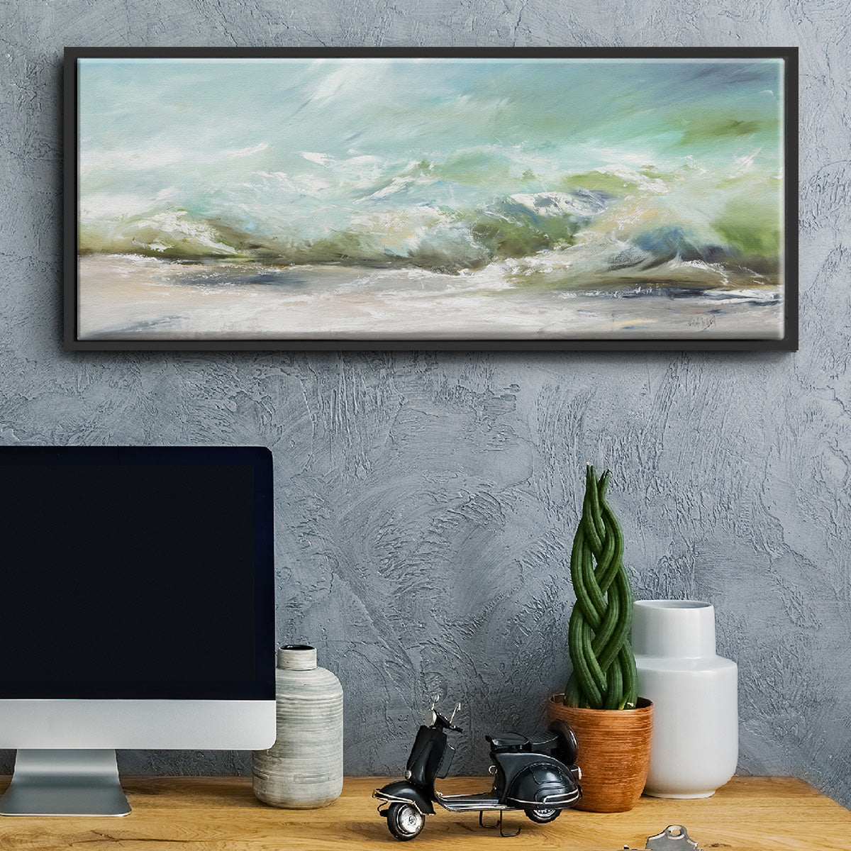 Dancing on the Waves - Floater Framed Canvas Print