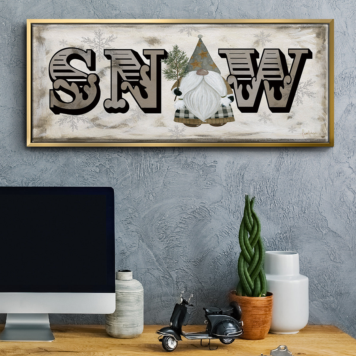 Winter Wonderland Friend Snow - Floater Framed Canvas Print