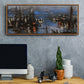 The Port of Le Havre, Night Effect, 1873 - Floater Framed Canvas Print