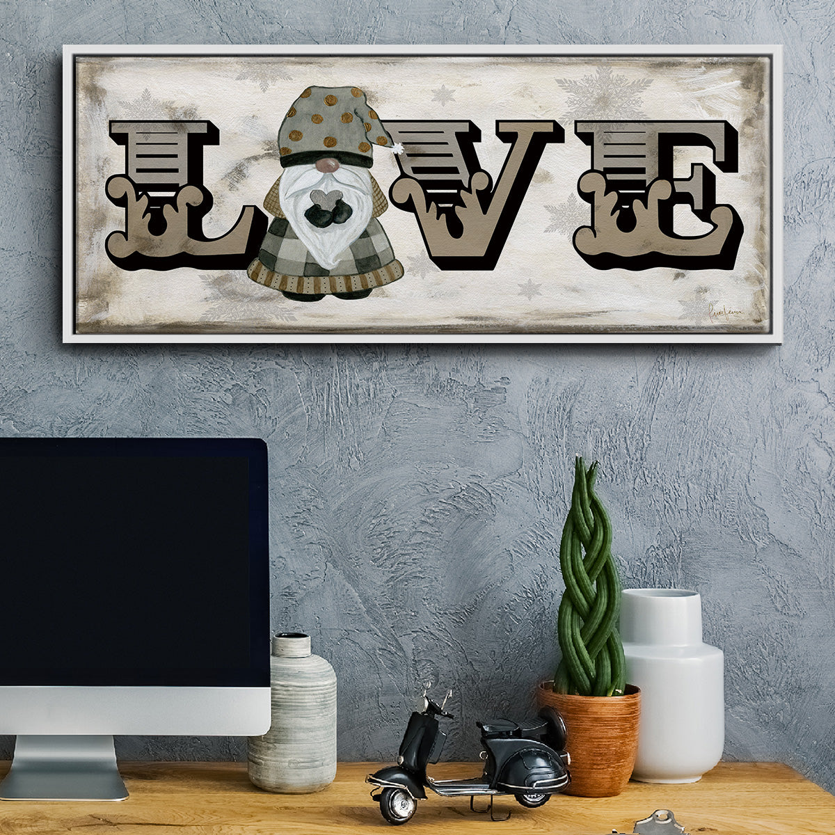 Winter Wonderland Friend Love - Floater Framed Canvas Print