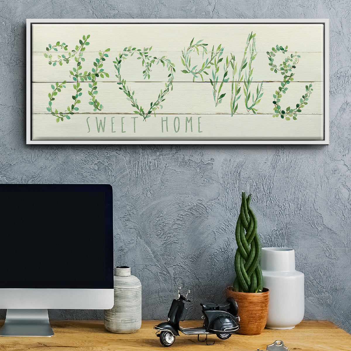 Shiplap Vines Home - Floater Framed Canvas Print