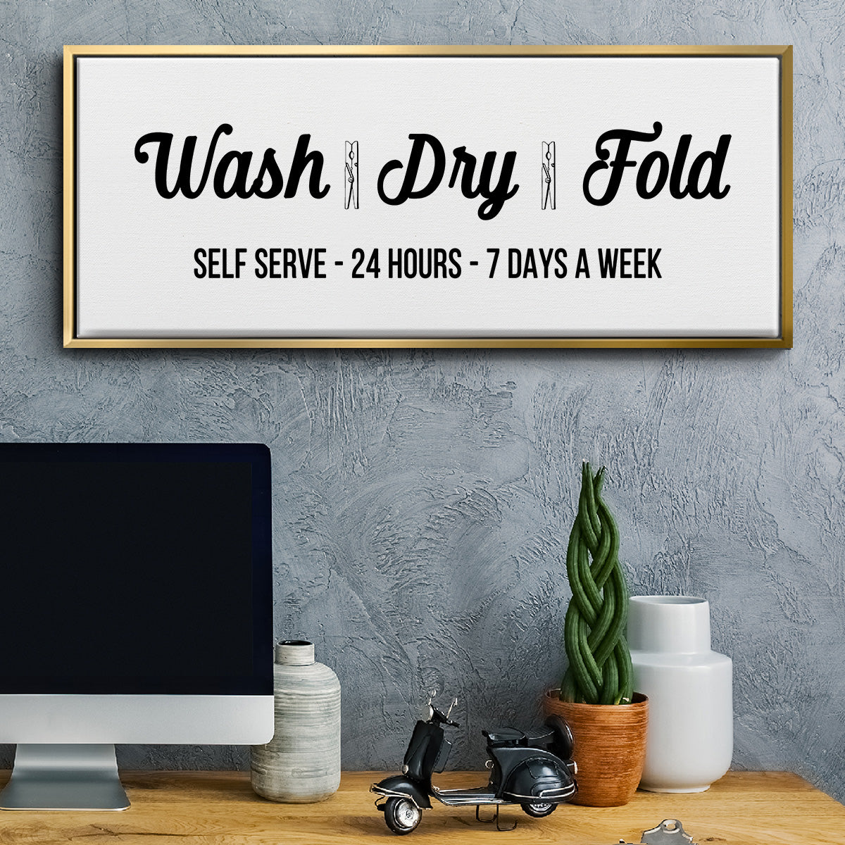 Wash Dry Fold - Floater Framed Canvas Print