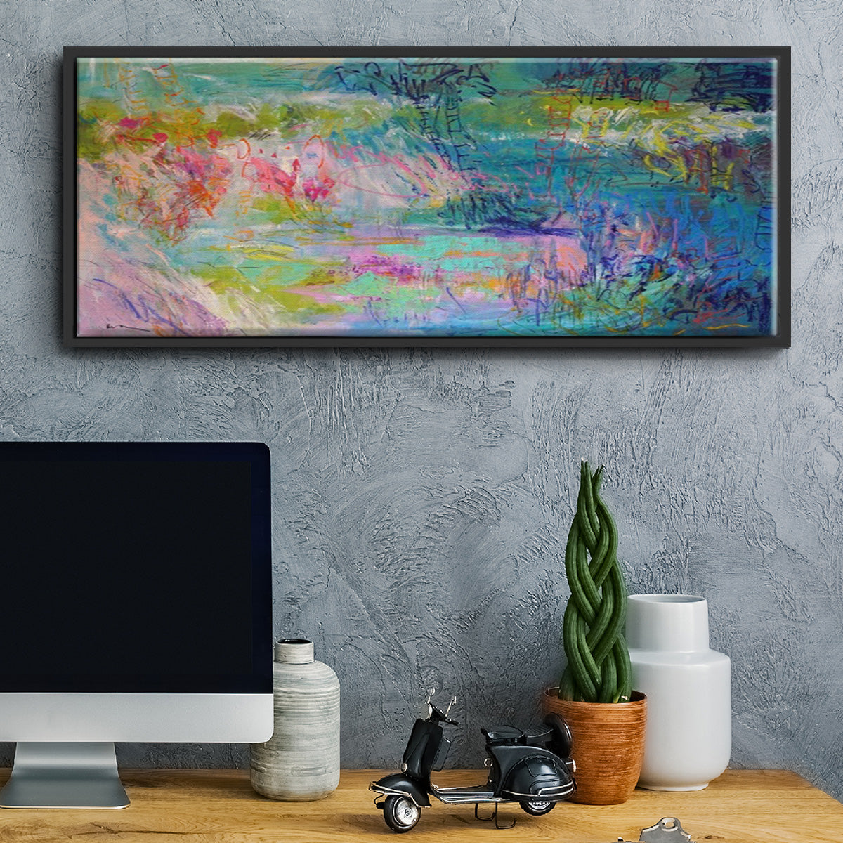 Floating on a Dream - Floater Framed Canvas Print
