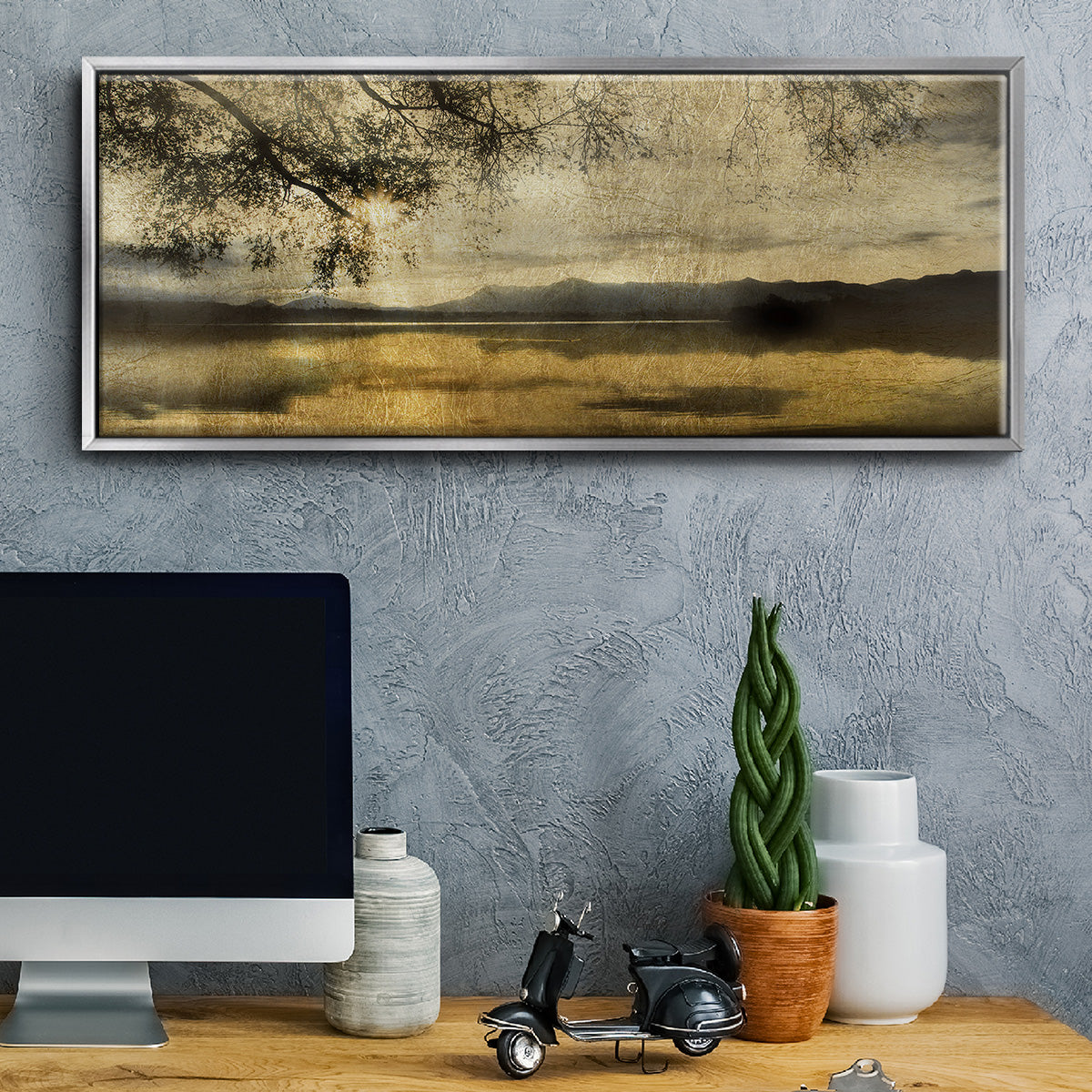 Golden Staffelsee Lake - Floater Framed Canvas Print