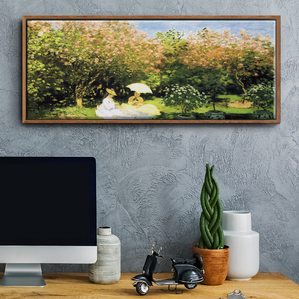 The Garden, 1872 - Floater Framed Canvas Print