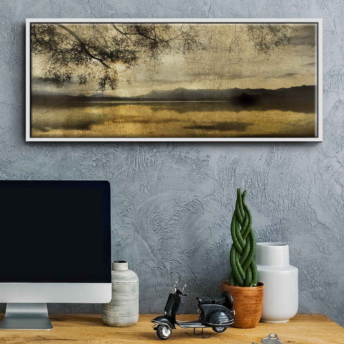 Golden Staffelsee Lake - Floater Framed Canvas Print