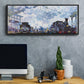 Saint Lazare Station in Paris, Arrival of a Train - Floater Framed Canvas Print