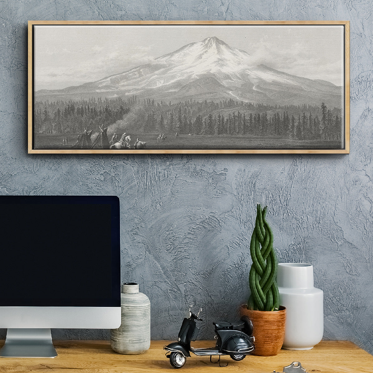 Mount Shasta - Floater Framed Canvas Print