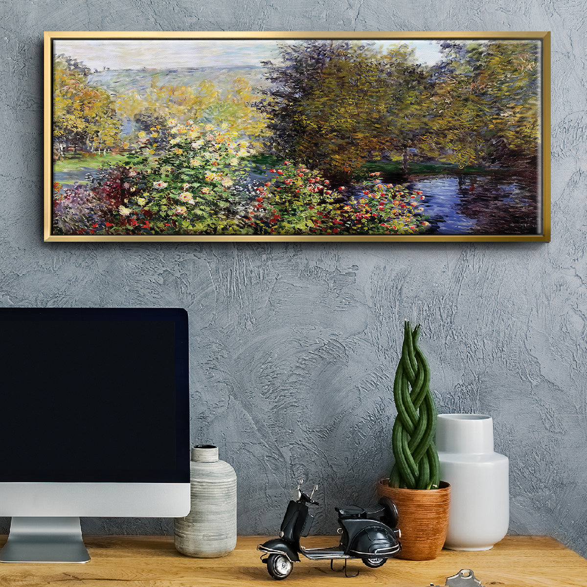 The Corner of the Garden at Montgeron, 1876 - Floater Framed Canvas Print