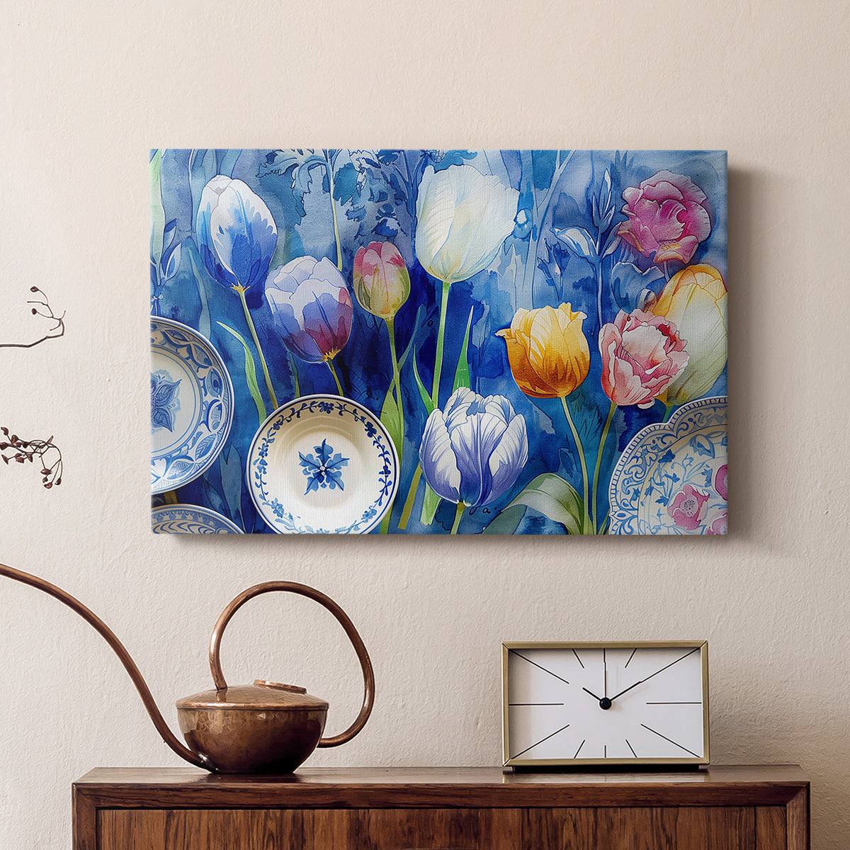 Floral Watercolor L - Canvas Art Print