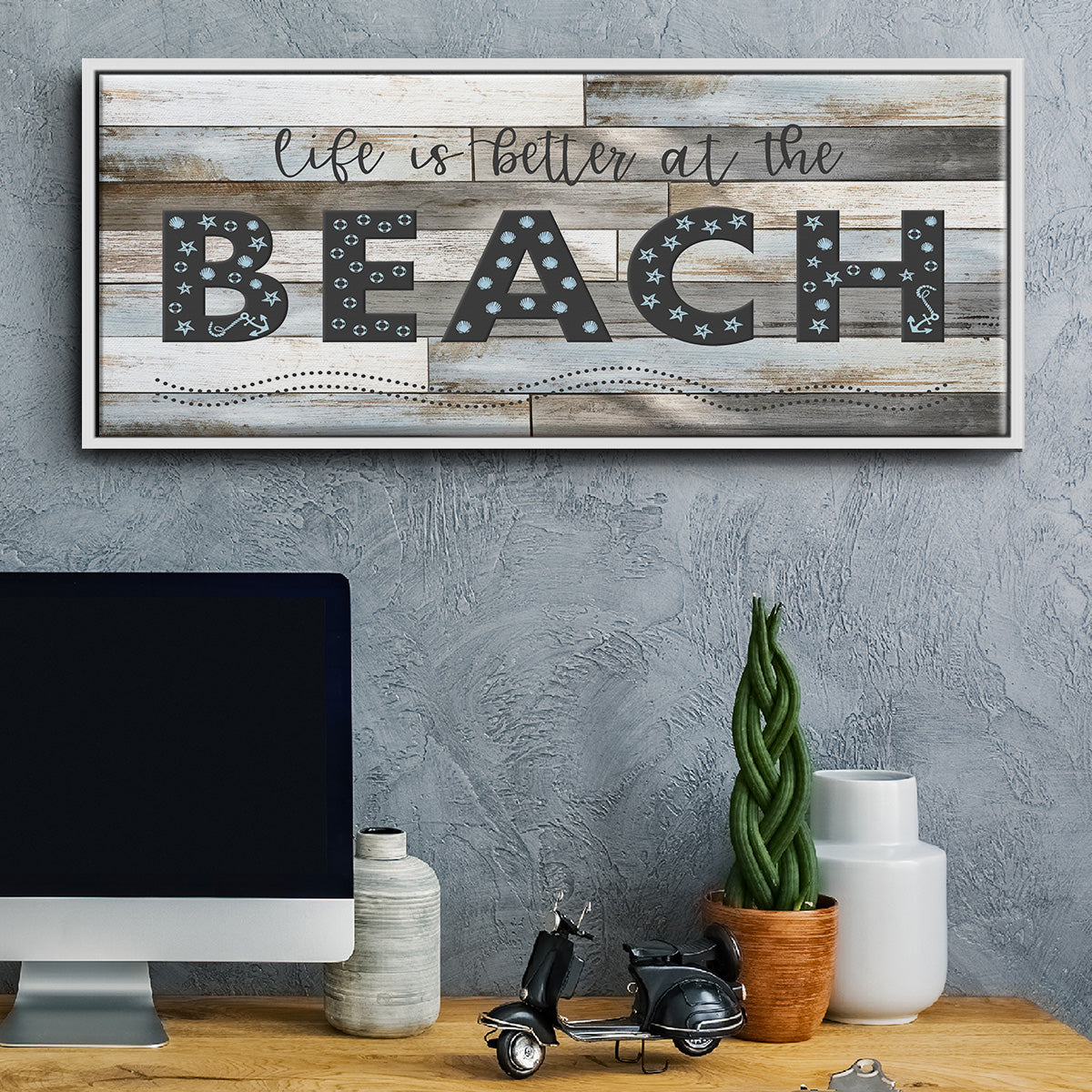 Better at the Beach - Floater Framed Canvas Print
