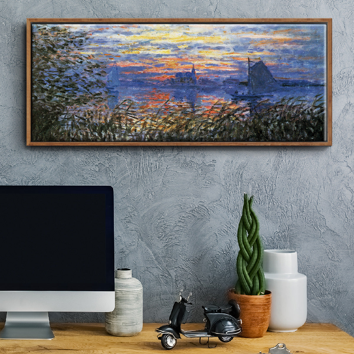 Sunset on the Seine - Floater Framed Canvas Print