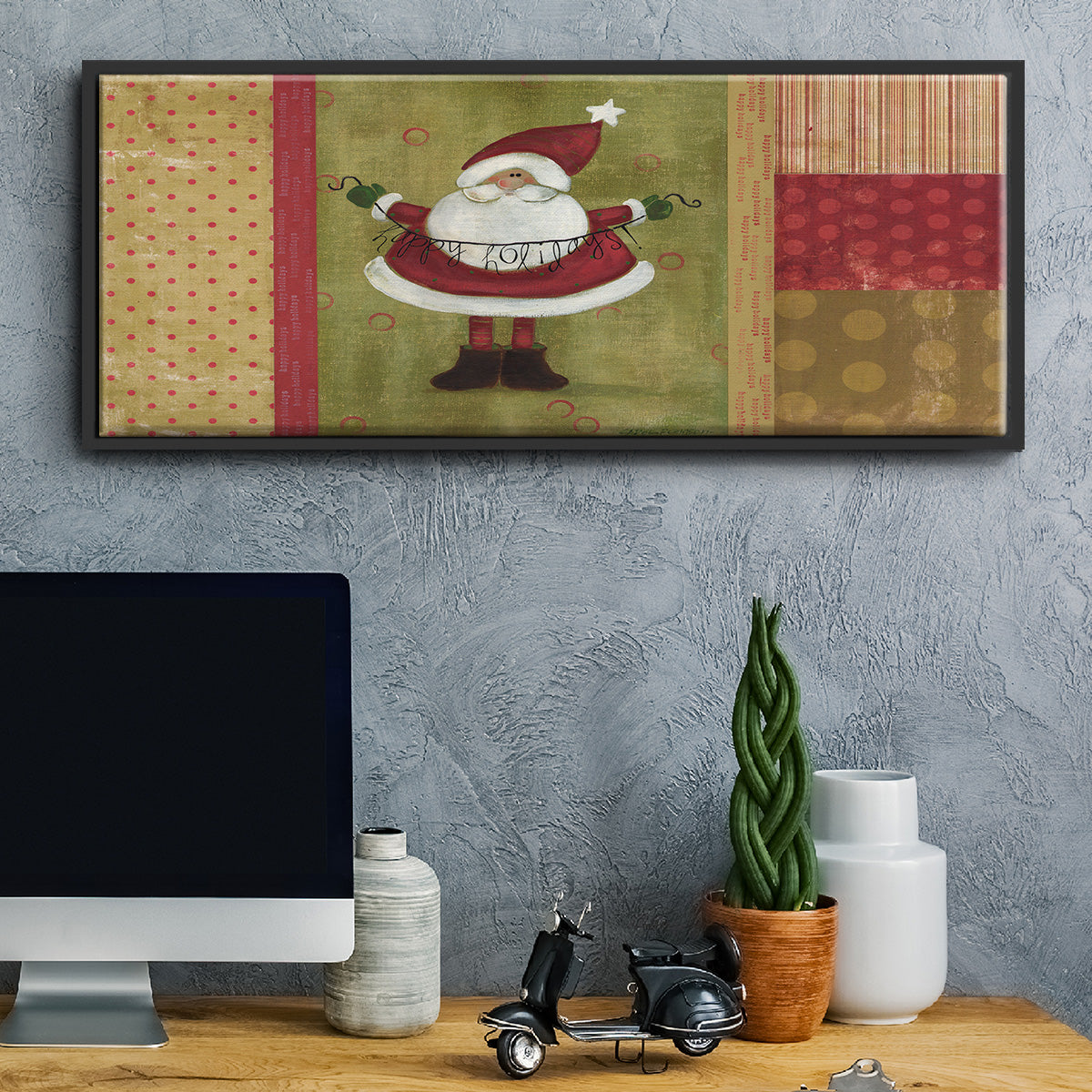 Holiday Santa - Floater Framed Canvas Print