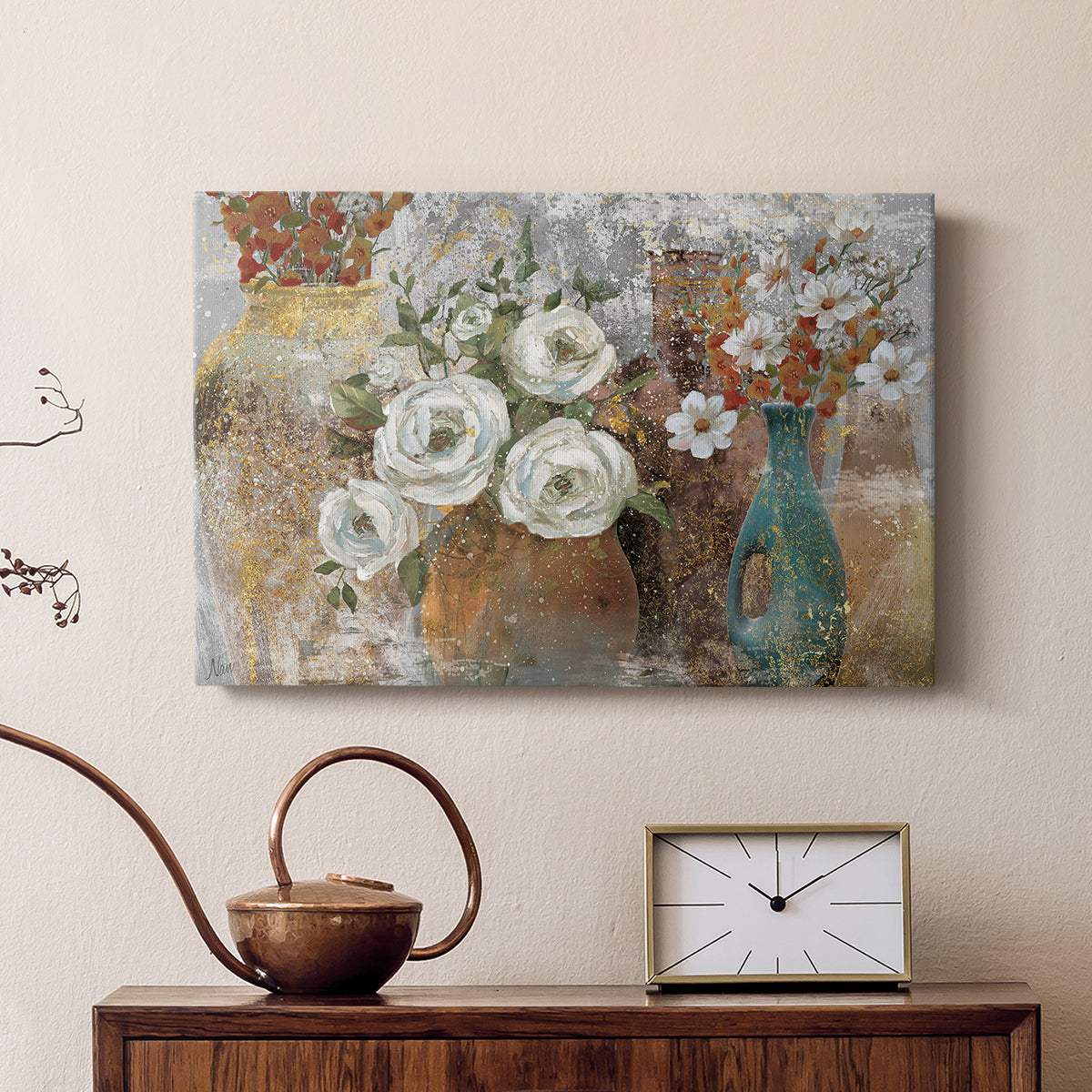 Vessels and Blooms Spice - Canvas Art Print