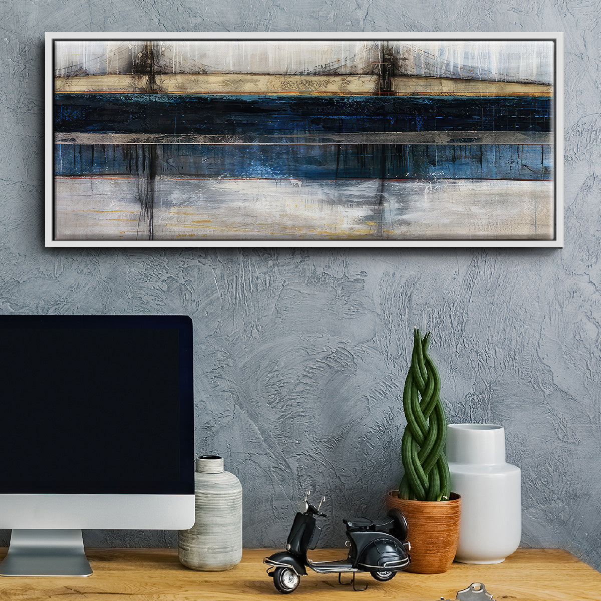 City Blue - Floater Framed Canvas Print