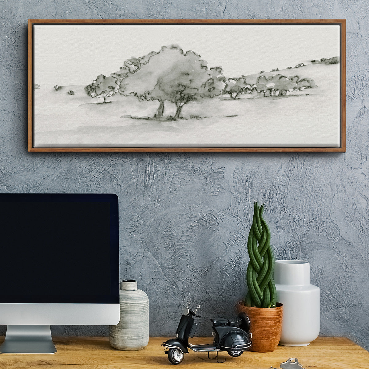 Scenic Scribble II - Floater Framed Canvas Print